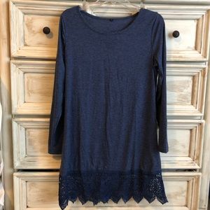 Blue Tunic with Lace Trim NEW